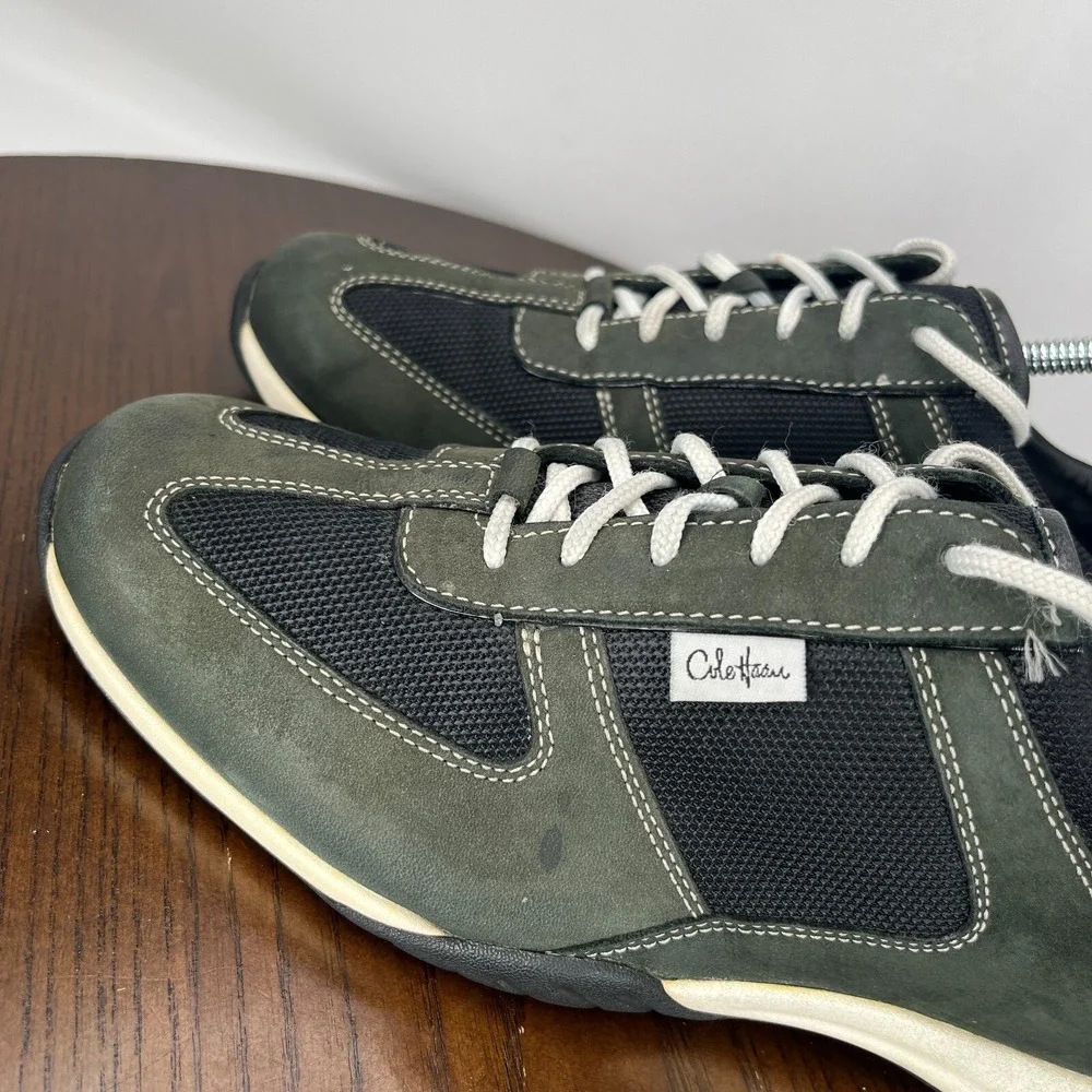 Cole Haan Shoes‎ Women's 8.5B Green Black Leather Mesh Lace Up Sneaker D25206